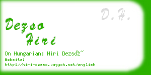 dezso hiri business card